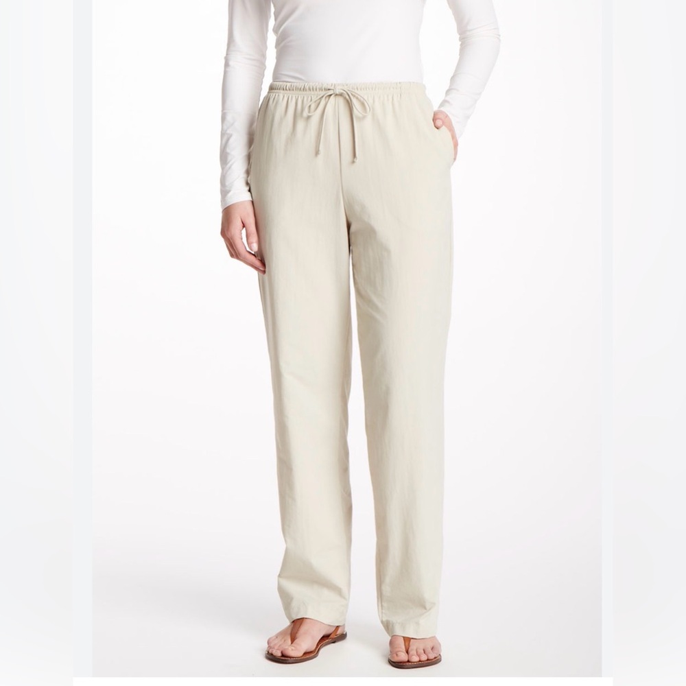 Solumbra SPF Protection Women's Ecru Light Drawstring Sun Pants Size M